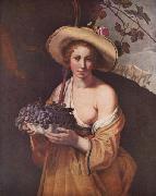 Abraham Bloemaert Shepherdess with Grapes oil painting artist